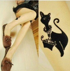 Cherry In The Eden, Free Shipping, 2012 New Arrival Cat Tattoo Stocking, Tight Panty Hose, PH050-1