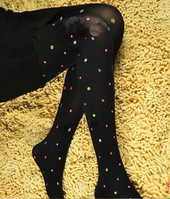 Cherry In The Eden, Free Shipping, 2012 New Arrival Lovely Fruits Pattern Stockings, Tight Black Panty Hose, PH062