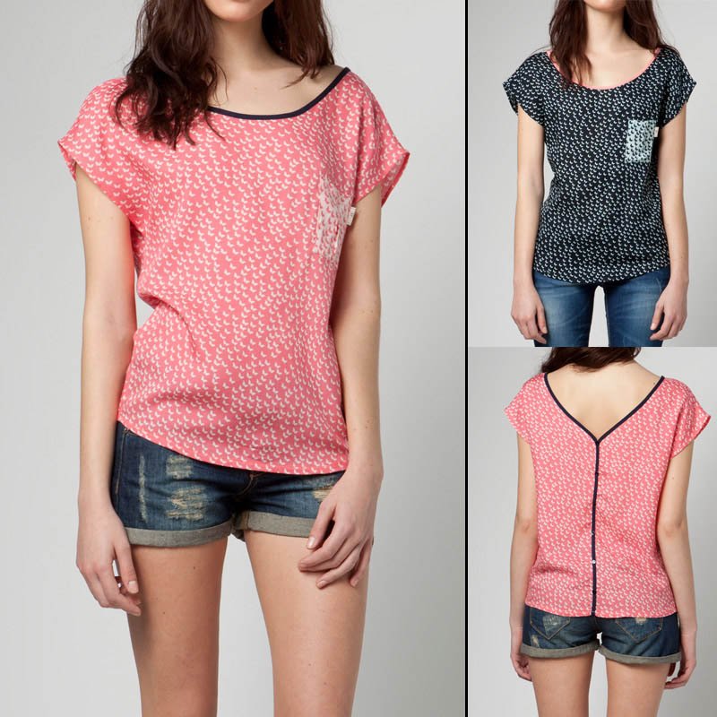 CHIC BUTTERFLY PRINT SHORT SLEEVE T-SHIRT 2652