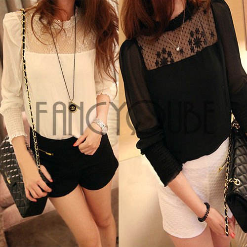 CHIC NEW FASHION LONG SLEEVE STAND-UP COLLAR TOP 3621