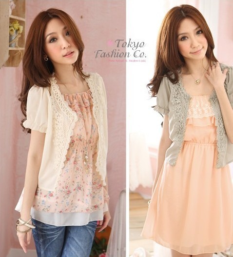 Chiffon short jacket women 2013 summer carved all-match chiffon cape design short coat female