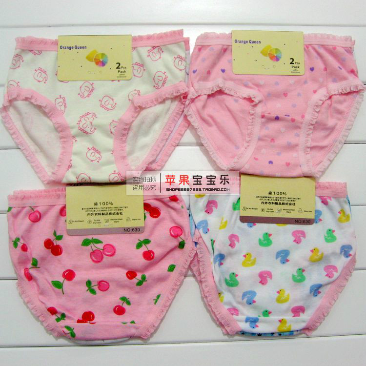 Child 100% cotton fancy baby panties child shorts laciness small panties female child basic panties