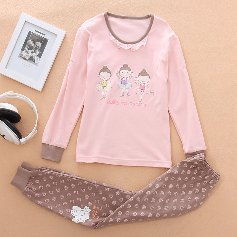 Child 100% cotton long johns long johns set sleepwear at home service 2271 2544 2294 female child children's clothing