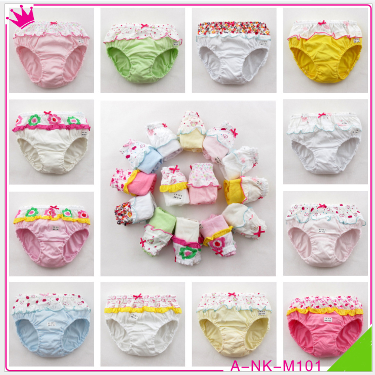 Child / Baby combed cotton lace panties, suitable for 2-9 year-old girl, a variety of patterns, free shipping