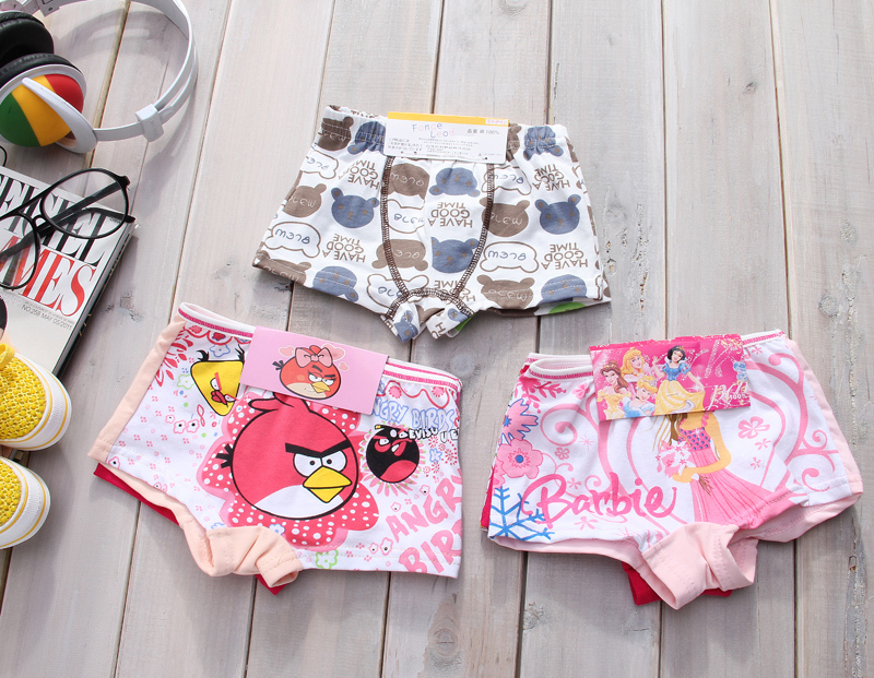 Child boxer panties female child boxer panties baby panties child trunk 100% cotton boxer shorts