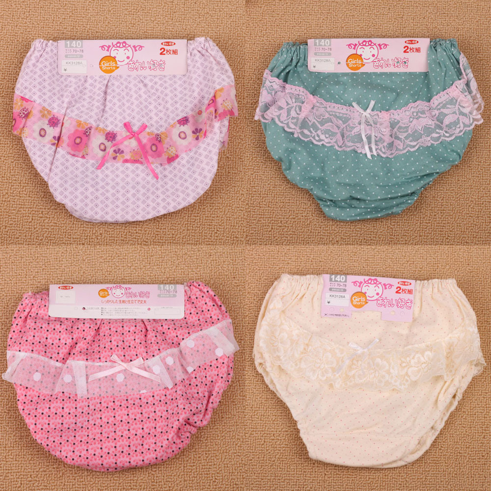 Child bread pants baby panties 100% cotton female child panties 5 - 8