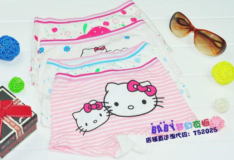 Child cartoon panties breathable 100% cotton child panties female child boxer panties 3 - 10