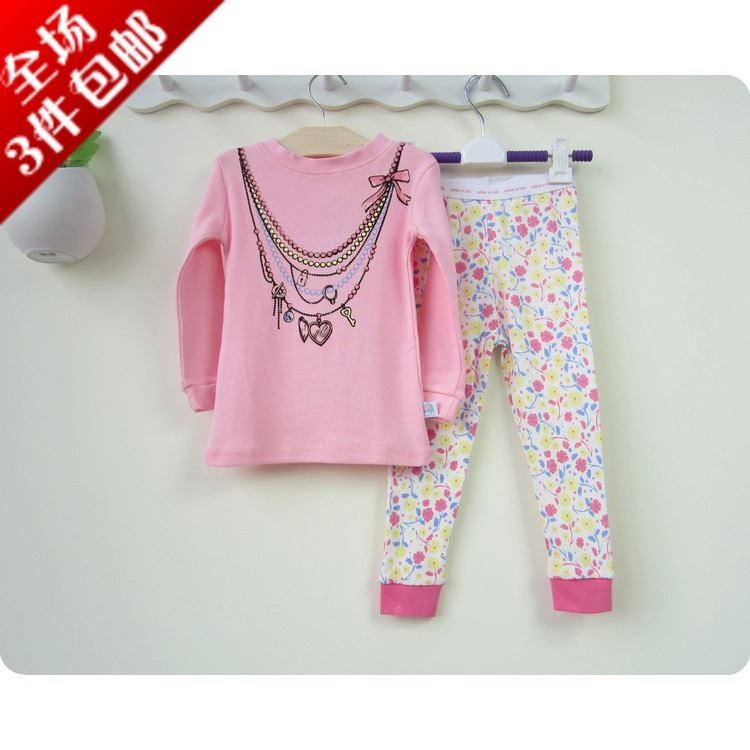 Child clothes male autumn winter long-sleeve T-shirt set 100% cotton underwear clothes long johns long johns