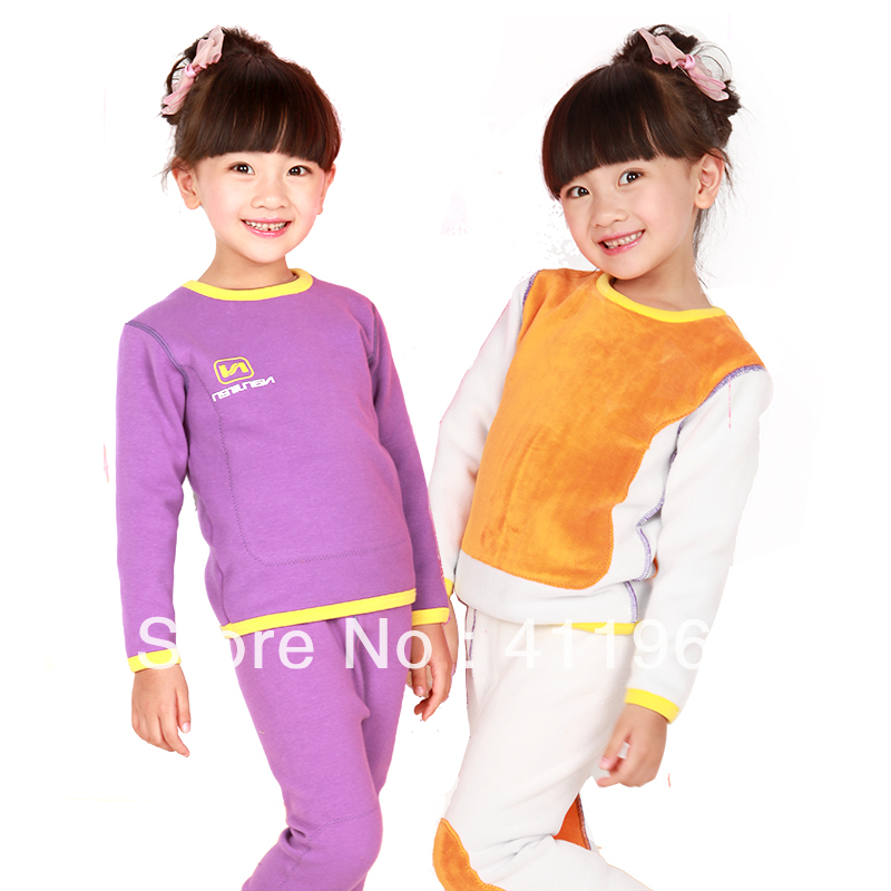 Child golden flower thermal set of underwear and underpants plus velvet thickening CM-K0190