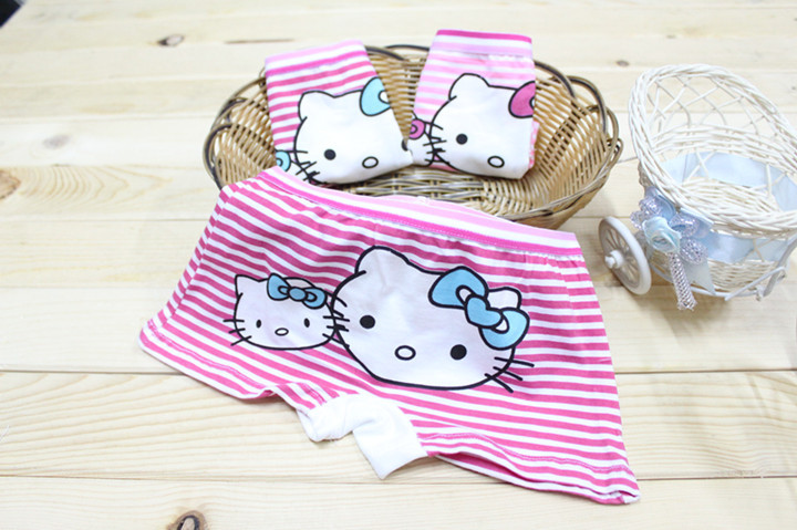 Child panties kt 100% cotton female child boxer panties