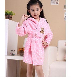 Child robe sleepwear lounge embroidered sleepwear children's clothing