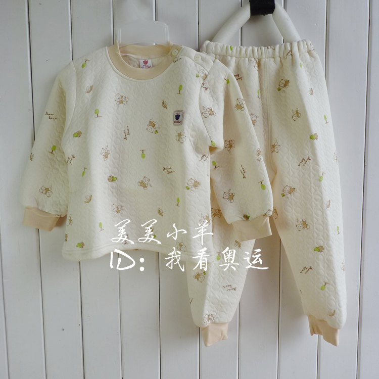 Child thermal underwear 100% cotton set infant underwear set 100% cotton autumn and winter underwear panties twinset