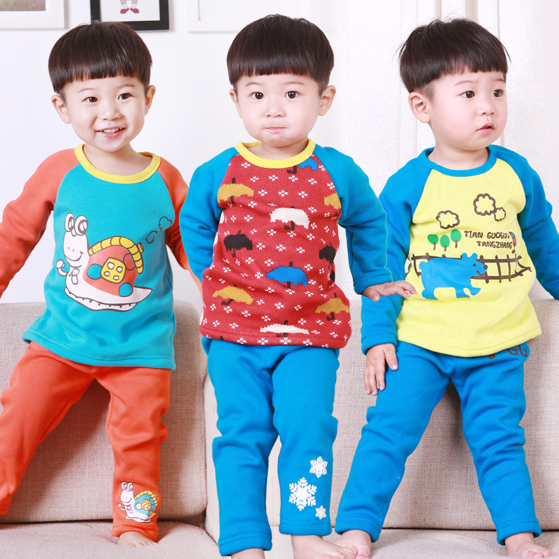 Child thermal underwear set 2012 male child female child winter baby fleece long johns long johns