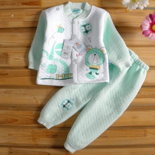 Child thermal underwear set baby set baby underwear long johns sleep set 100% cotton autumn