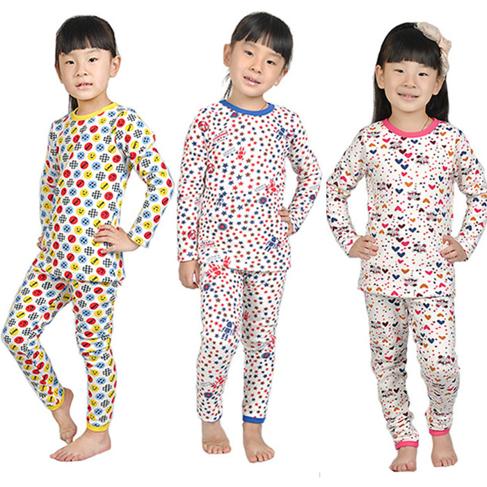 Child thermal underwear set plus velvet thickening children's clothing male child female child 2012 autumn and winter