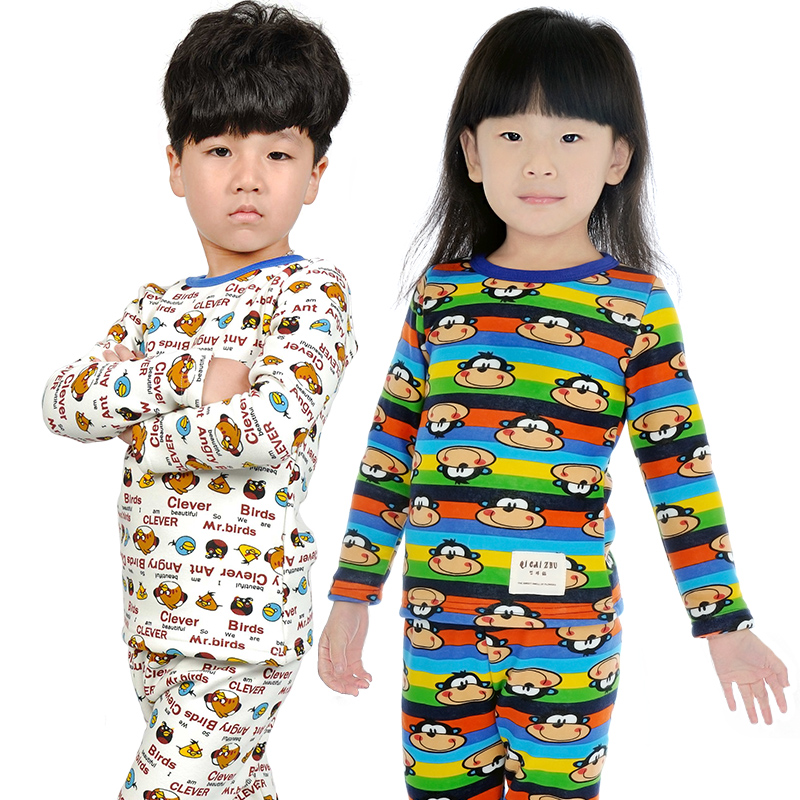 Child thermal underwear set plus velvet thickening children's clothing male child female child 2012 autumn and winter