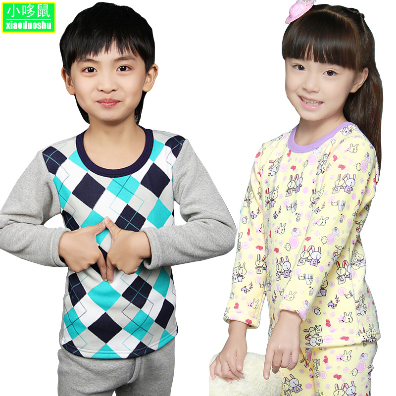 Child thermal underwear set plus velvet thickening children's clothing male child female child 2012 baby sleepwear