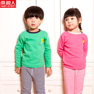 Child thermal underwear set plus velvet thickening children's clothing male child female child baby autumn winter clothes 2 set