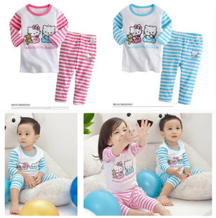 Child underwear panties baby long johns long johns male child female child baby 100% cotton long-sleeve thermal sleep set autumn