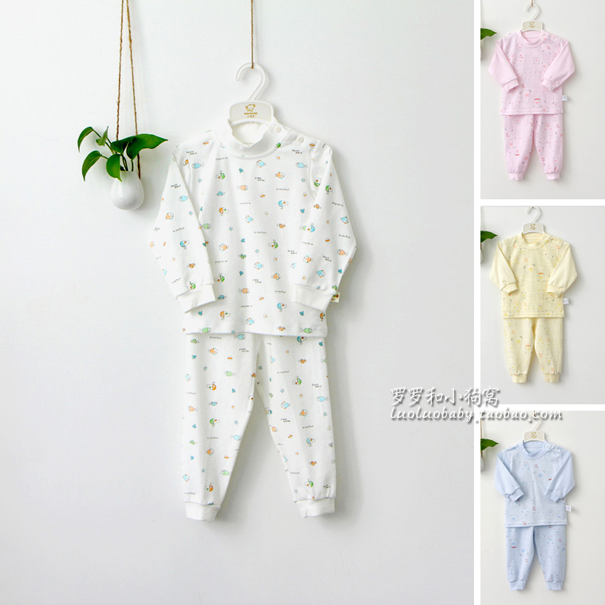 Child underwear set 100% cotton autumn and winter male child girls clothing sleepwear baby clothes long johns long johns