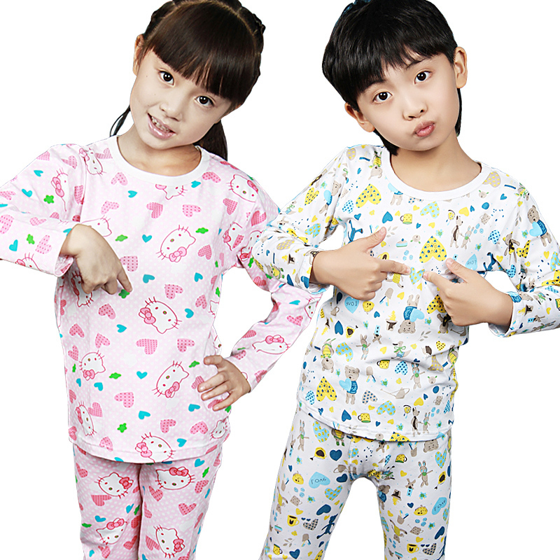 Child underwear set 100% cotton baby long johns long johns set male child female child autumn sleepwear children's clothing 2013