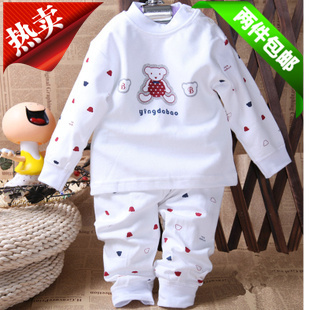 Child underwear set 100% cotton button 100% cotton baby male child 01234567 clothes