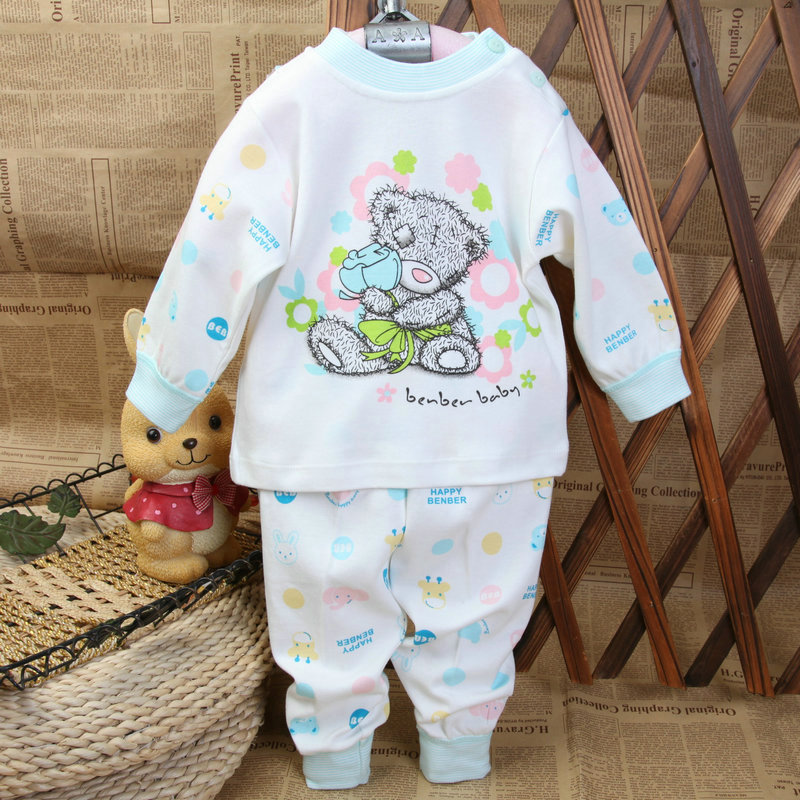 Child underwear set 100% cotton long johns  baby sleepwear male child female child 4481