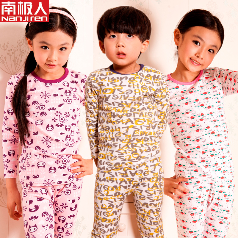 Child underwear set lycra cotton male child female child long johns long johns set autumn and winter children's clothing