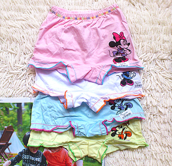 Child underwear spring and autumn 100% cotton female child baby bread pants boxer shorts 3 - 11 MICKEY chromophous