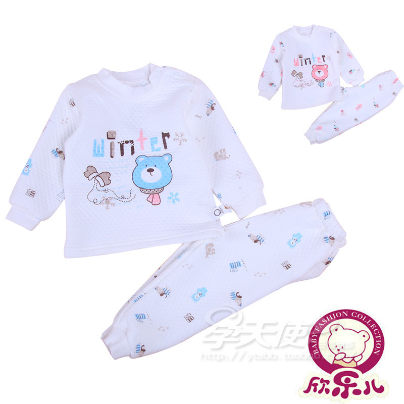 Child winter 100% cotton baby underwear baby thermal underwear lounge set