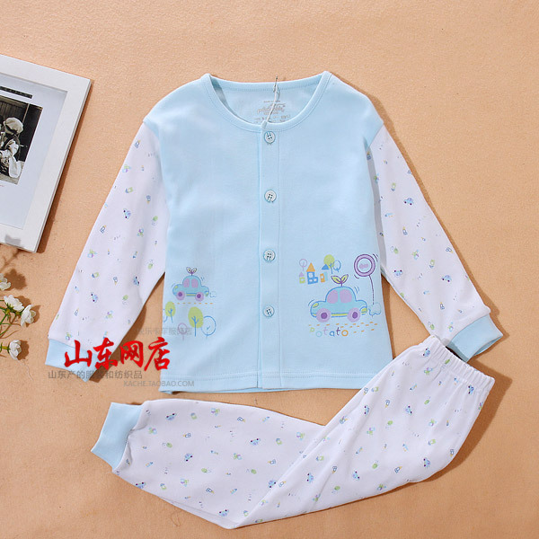 Children child 100% cotton cardigan set thermal set - long johns long johns 2136 2137