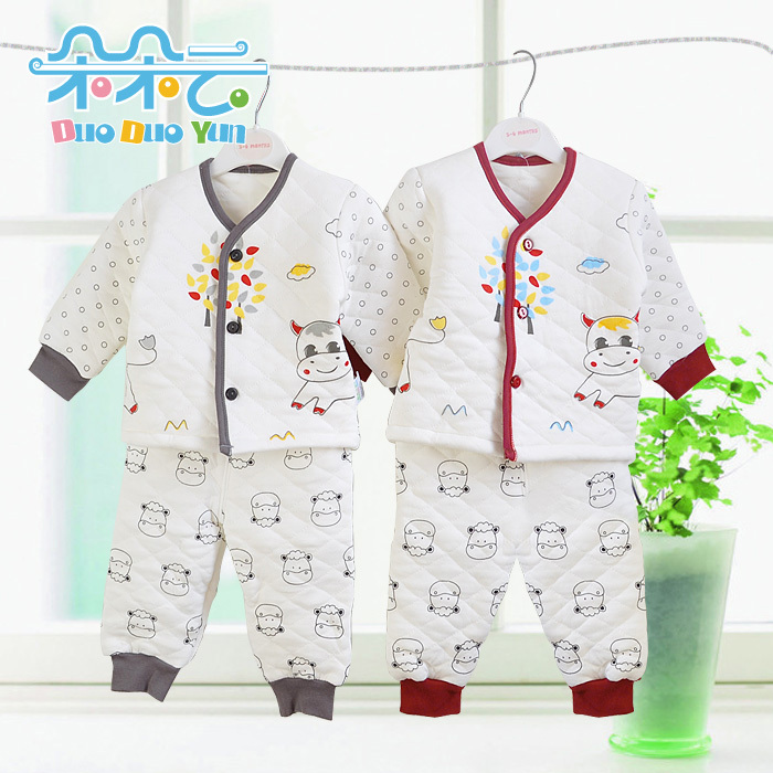 Children's clothing 100% cotton child thermal underwear set baby underwear baby sleepwear tt21089