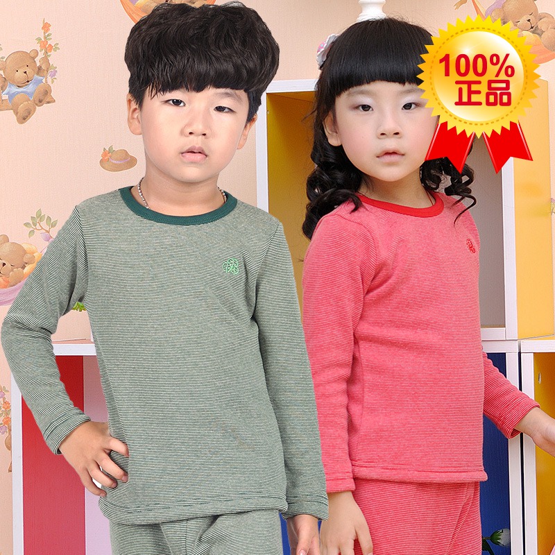 Children's clothing 2012 child long-sleeve trousers male female child plus velvet thickening thermal underwear set 5079