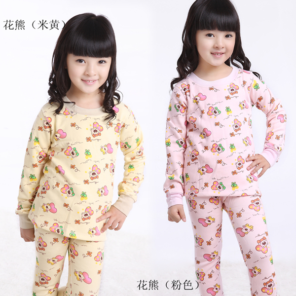 Children's clothing 2012 child thermal underwear set female child lounge cotton sweater 2 piece set bntz02