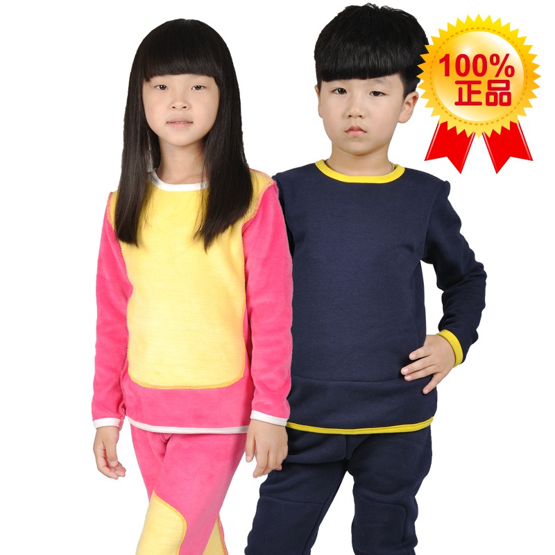 Children's clothing 2012 winter male female child thermal underwear set plus velvet thickening fashion thermal underwear 5118