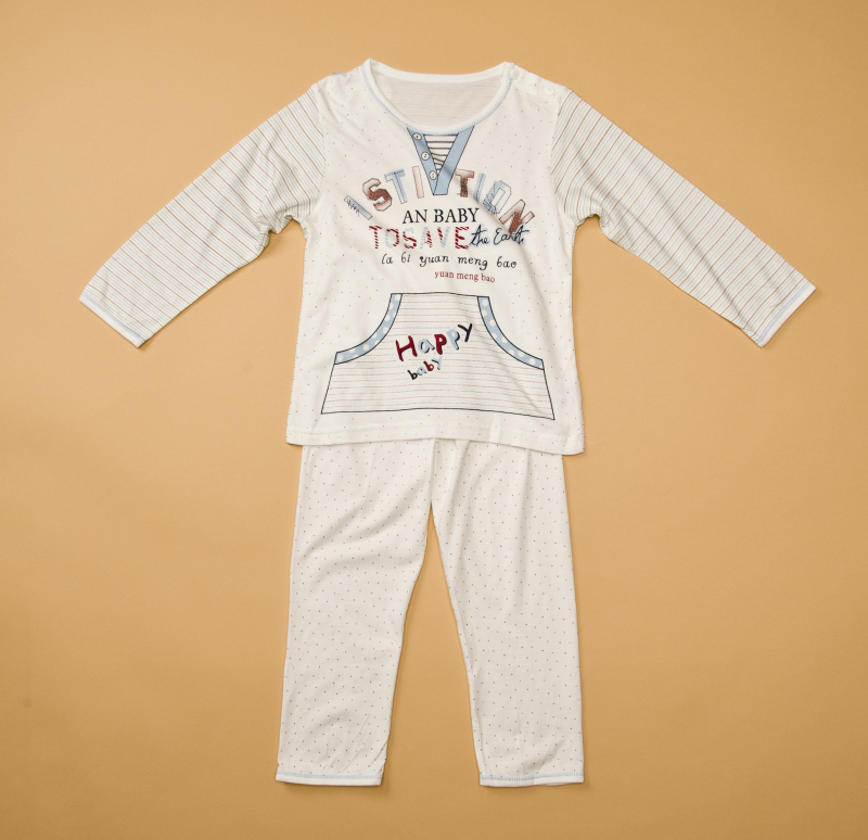 Children's clothing bamboo fibre set autumn and winter baby set long johns sleep set