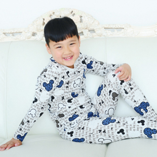 Children's clothing big boy long-sleeve sleepwear male child underwear set child 100% cotton long johns long johns set lounge