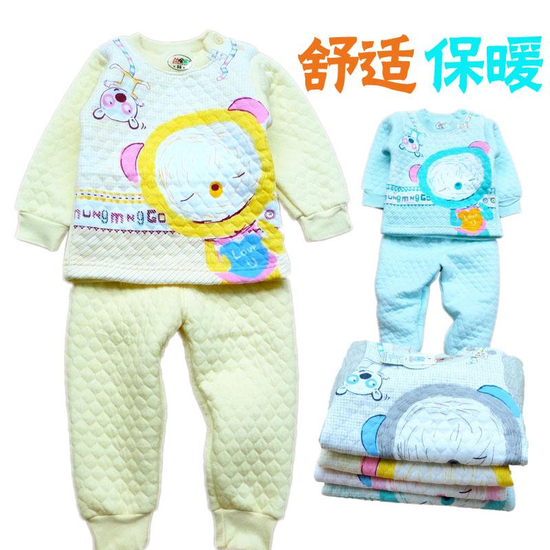 Children's clothing child thermal underwear male child female child winter thickening underwear set 4