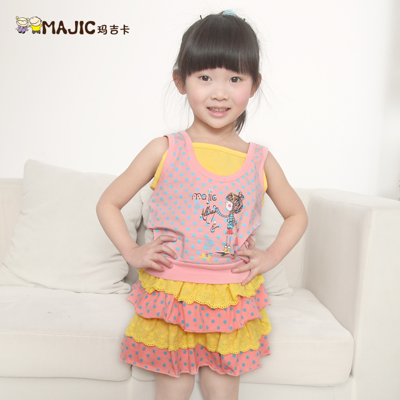 Children's clothing child vest female dot girls clothing vest female child vest 1125