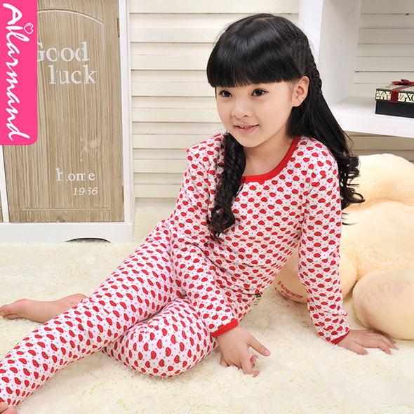 Children's clothing female child 2012 autumn and winter plus velvet thickening child thermal underwear set