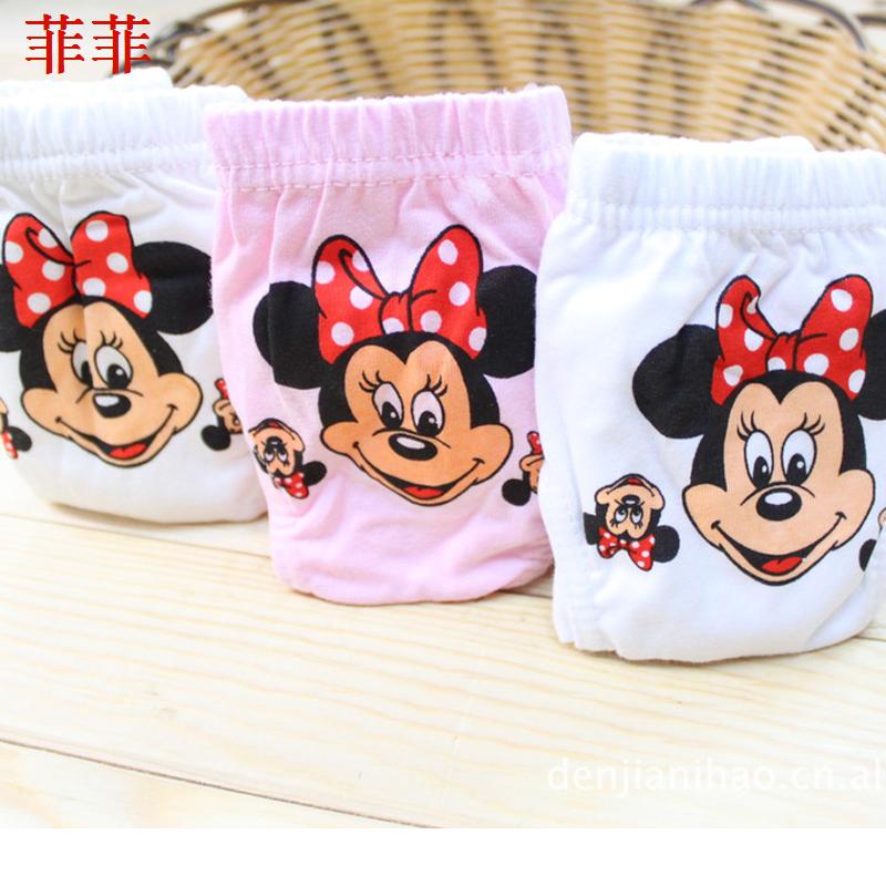 Children's clothing female child cartoon MINNIE small panties 100% cotton briefs