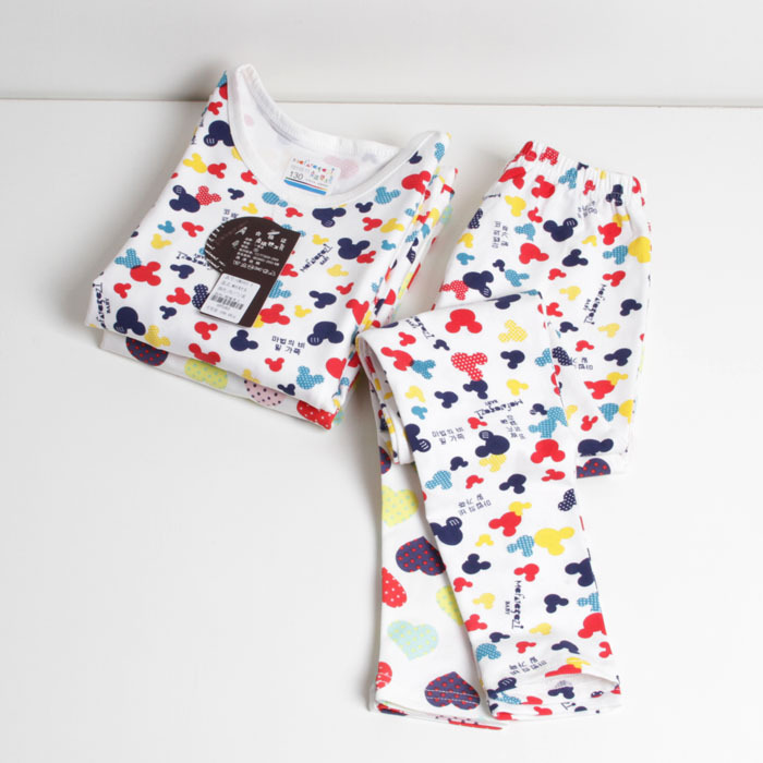 Children's clothing female child thermal underwear set basic shirt legging child at home service