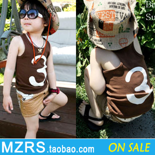 Children's clothing summer 2012 child vest boy male child sleeveless T-shirt 100% girls clothing cotton baby clothes