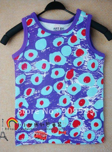 children's cotton vest kid's T-shirt girl's sleeveless girl's vest wholesale and retail ,free shipping