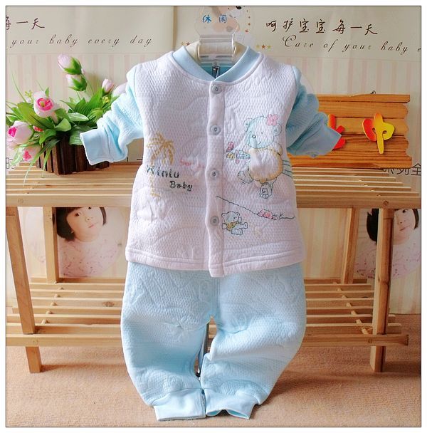 Children set child thermal underwear set cardigan baby thermal twinset autumn and winter baby underwear set