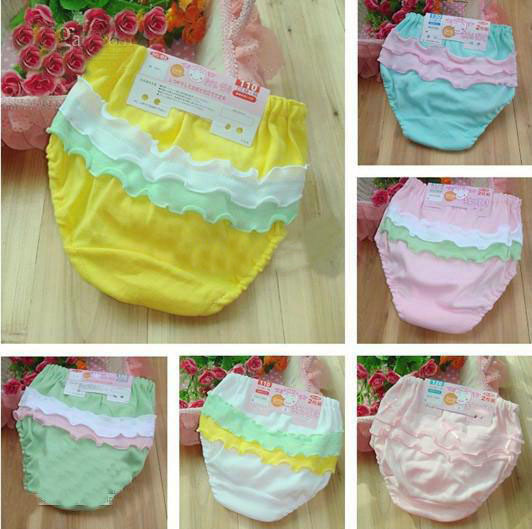 Children underwear girls cotton underwear girls the lace panties bread pants 120pcs 2013