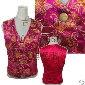 Chinese clothing vest top shirts blouse coat 091305 rose