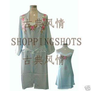 Chinese gown bathing dress bathrobe bedgown 081419 blu