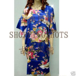 Chinese gown bathing dress bathrobe bedgown 081422 blue