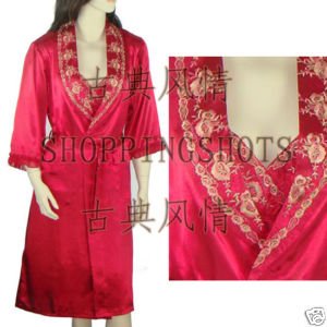 Chinese gown bathing dress bathrobe bedgown 081437 red